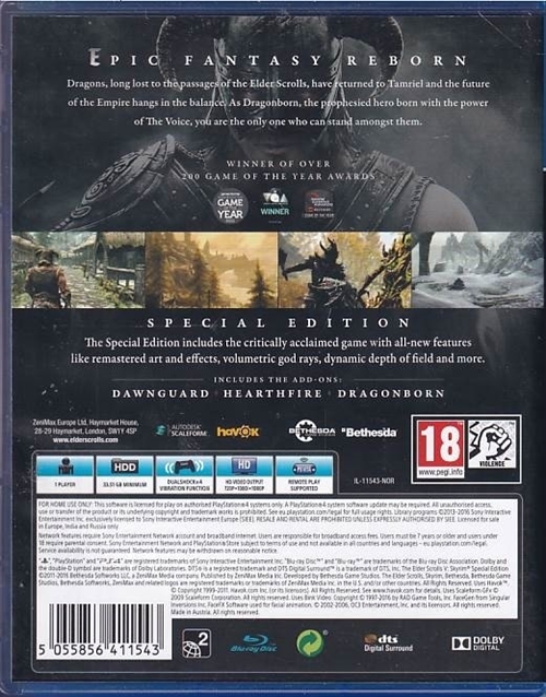 The Elder Scrolls V Skyrim - Special Edition - PS4 (B Grade) (Genbrug)